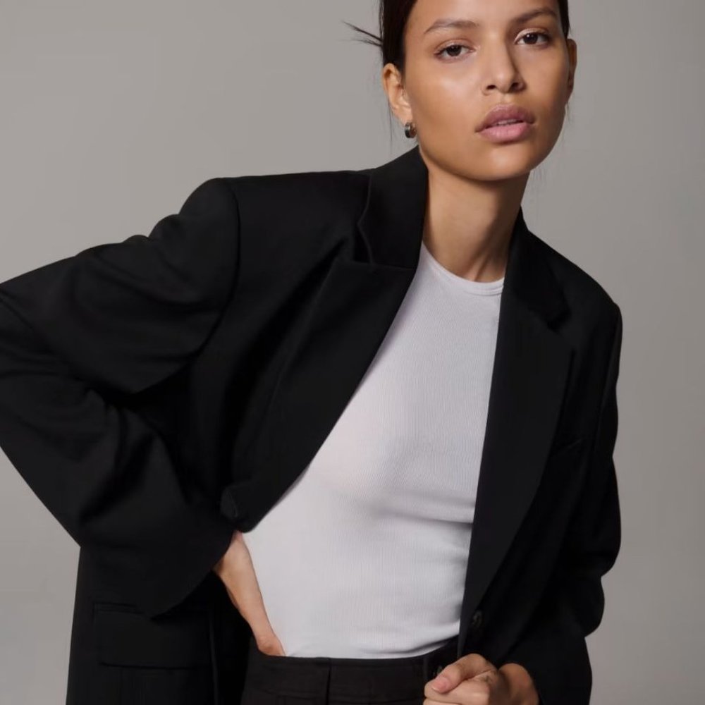 Everlane The 80s Blazer in Black  New Womens Oversized Jacket - Picture 13 of 16